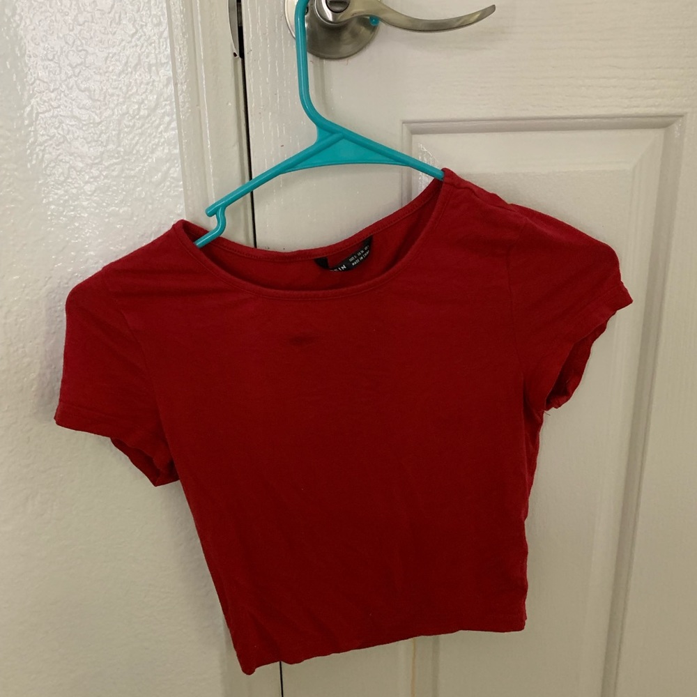 Red crop top